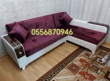 Sifarişlə divanlar: Künc divan, Qonaq otağı üçün, Parça, Bazasız, Açılmayan — 27