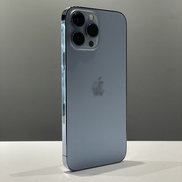 Apple iPhone: IPhone 13 Pro Max, Б/у, 256 ГБ, Sierra Blue, Зарядное устройство, Защитное стекло, Чехол, 86 %