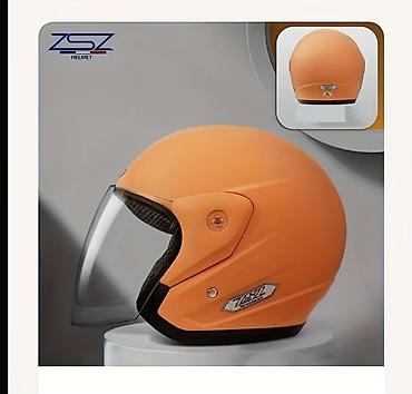 авто шлем: ZSZ Helmet motosiklet dəbilqəsi – narıncı rəng, yarımüzlü dizayn — 2