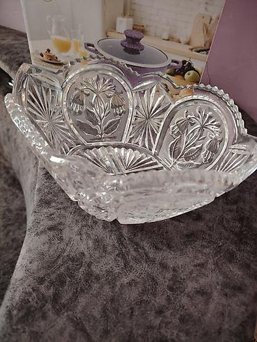 kompot: Kristal şüşə məmulatları dəsti - Böyük meyvə/salat qabı: Şaquli və — 1