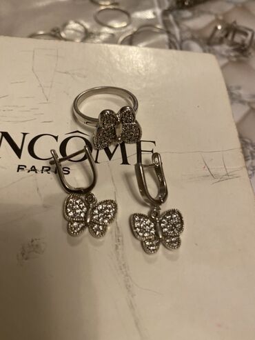 Üzüklər: Alyans, Üzük, Swarovski, Gümüş, 916 Əyar, Topaz — 2