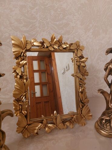 guzgu dekor: Güzgü Table mirror, Düzbucaqlı, Toy üçün, Şamdanla