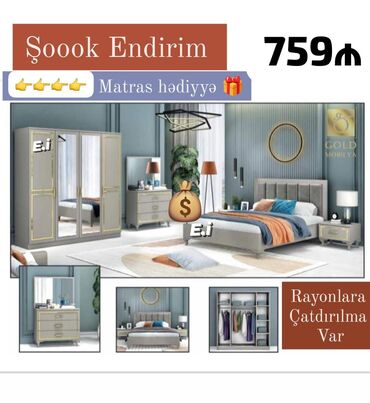 Masa və oturacaq dəstləri: Yataq desti rəng seçimi var