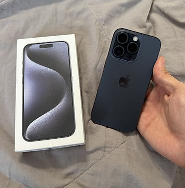 IPhone 15 Pro, Б/у, 256 ГБ, Blue Titanium, 80 %