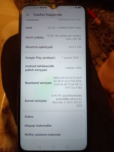 maqnit telefonlar: Honor X6a, 128 GB, rəng - Qara, Barmaq izi