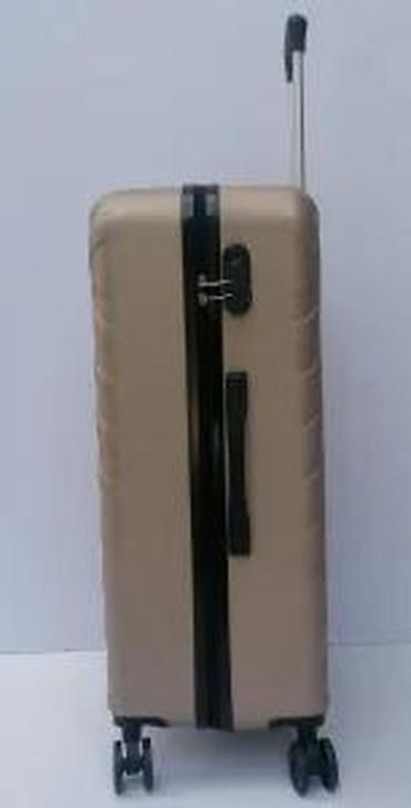 Putni koferi i torbe: Tvrdi kofer na točkićima – zlatno/bež boja - Materijal: čvrsta ABS — 14