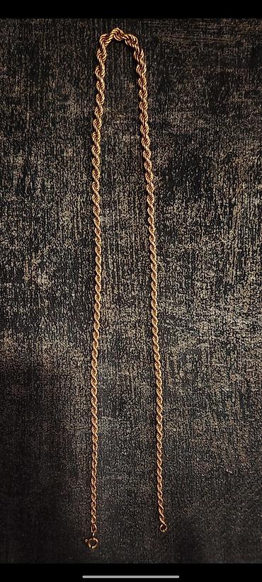 qizil sep: Qızıl rəngli bükülü zəncir boyunbağı - Klassik “rope” (bükülü) dizayn — 1