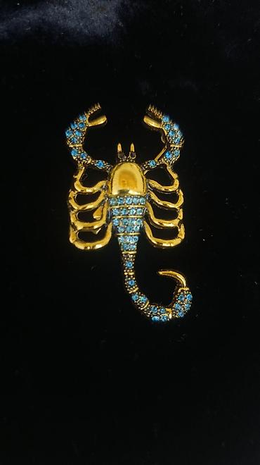 broşlar: Skorpion formalı bəzək sancağı - Material: qızılı tonlu ərinti - — 2