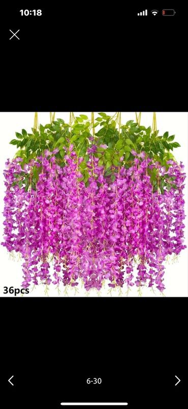 Süni güllər: Süni asma yaşıl bitki bəzəyi - Material: yüksək keyfiyyətli plastik — 12