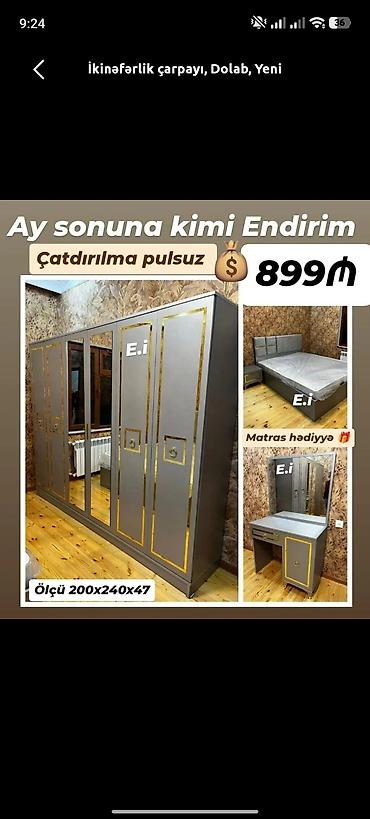 matrasi: İkinəfərlik çarpayı, Dolab, Yeni — 1