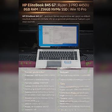 telefonsuz internet: HP EliteBook 845 G7 | Ryzen 3 PRO 4450U | 8GB RAM | 256GB NVMe SSD | — 8