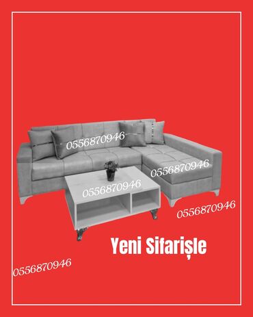 Sifarişlə divanlar: Künc divan, Qonaq otağı üçün, Parça, Bazalı, Açılan — 3