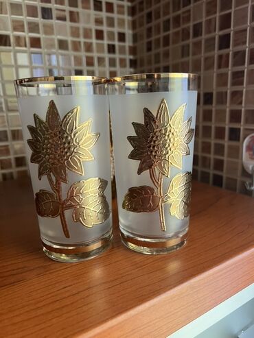 İçki üçün qablar: Stəkanlar, rəng - Qızılı, Şüşə, 6 ədədli dəst, 250 ml, Çexiya