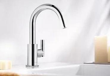 Slavine: Moderan jednoručni lavabo-mixer, visokog luka (G‑oblika), hrom završna — 10