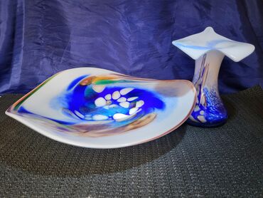 Kuhinjski setovi: Murano nov komplet za na sto,rucni rad iz 70ih. Set tanjir za — 1