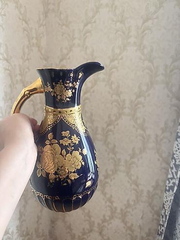 kompot: Çay dəsti, rəng - Göy, Farfor, 6 nəfərlik — 2