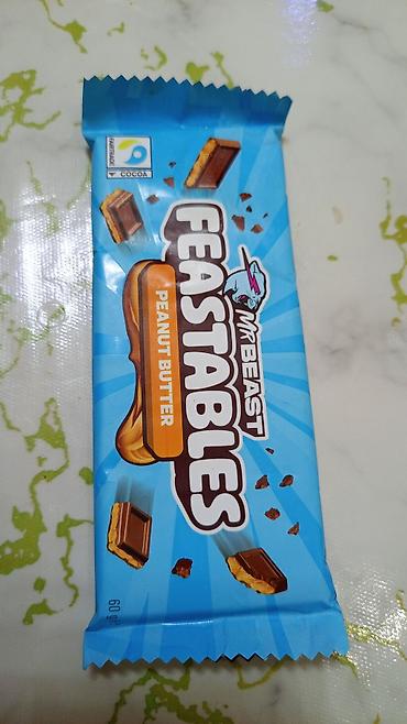 şokolad: Feastables “Peanut Butter” şokolad baton - Növ: fıstıq yağı ilə — 1