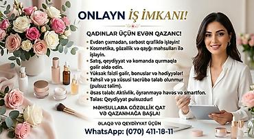 online makler vakansiya: Kosmetoloq tələb olunur, Faiz, Təcrübəsiz, Təlim — 1