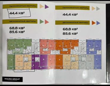 рабочий городок аренда квартир: 1 бөлмө, 44 кв. м, Элитка, 4 кабат