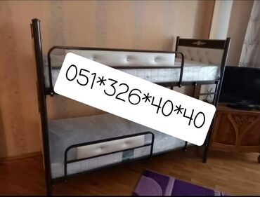 İkimərtəbəli uşaq çarpayıları: Oğlan və qız üçün, Yeni, Çarpayı, Matras ilə, Siyirməsiz, Dəmir — 30