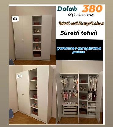 Ev üçün mebel: Ağ rəngdə çoxfunksiyalı dolab Ölçü: 160 x 195 x 45 sm Xüsusiyyətlər — 1