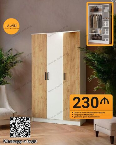 mini şkaf: Açılan, 3 qapılı Düz dolab, Qarderob, paltar dolabı