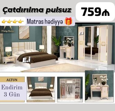 Yataq otağı dəstləri: *Yataq dəsti / Yataq otağı mebeli* ✔️Rəng seçimi var *🎁Matras