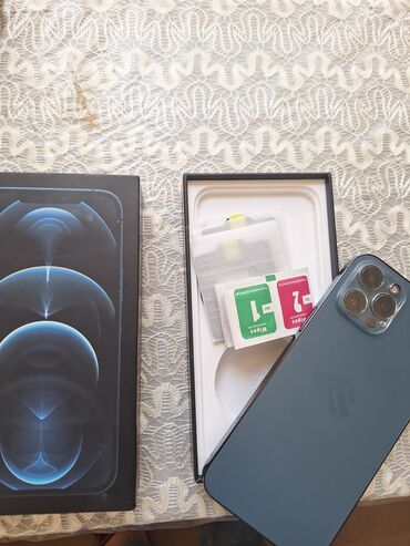 max 3: IPhone 12 Pro Max, 128 GB, Blue Titanium, Barmaq izi, Simsiz şarj, Face ID