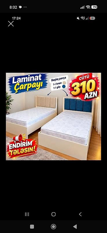 Laminat çarpayı dəsti - Material: laminat konstruksiya - Başlıq