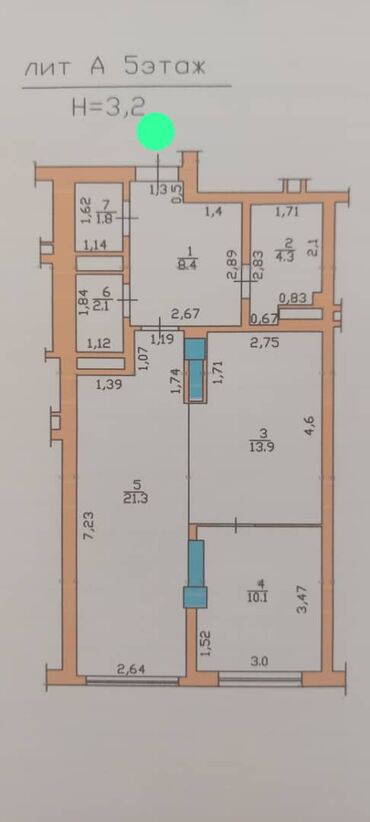 Продажа квартир: 2 комнаты, 62 м², Элитка, 5 этаж, Евроремонт at lalafo.kg — 11 Продажа квартир: 2 комнаты, 62 м², Элитка, 5 этаж, Евроремонт — 11