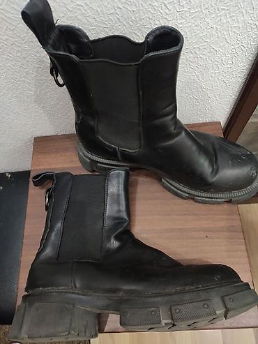 Ботинки: Черные ботинки в брутальном стиле - Модель: кожаные шнурованные — 12