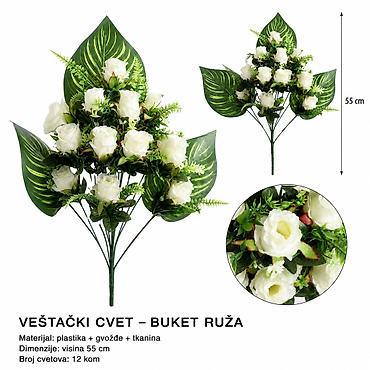 KMT 12 drveni otvora ručka božićni cvet sa štipaljkom bela 710298