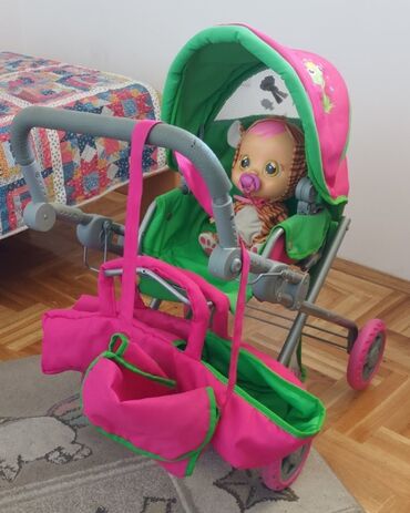 kolica za lutke: Kolica za lutku sa bebom,visina kolica 70 cm