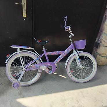 mini velosiped: Uşaq velosipedi – bənövşəyi rəng, çiçək naxışlı dizayn — 3
