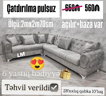 parca satisi: Künc divan, Yeni, Açılan, Bazalı, Parça, Şəhərdaxili pulsuz çatdırılma — 1