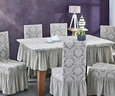 din 2690: Elastične navlake za trpezarijske stolice i stolnjak sa faltnama – — 1