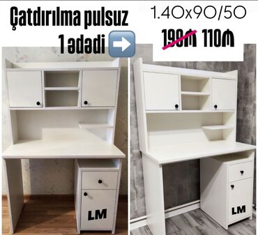 yazi lovhesi: Yazi Masası endirimdə Reng ağ Ölçü 140x90x50 Çatdırılma şeherdaxili