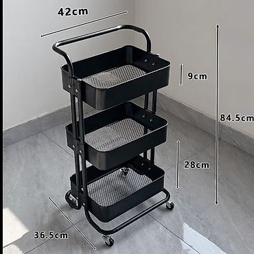 Тумбы и подставки для телевизора: Многофункциональная тележка-органайзер на колесах - Три глубокие — 9