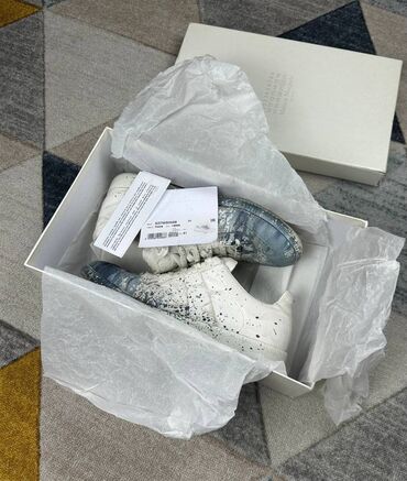 Ayaqqabılar: Maison Margiela Replica Paint Splatter White Indigo - Размер : 41 IT