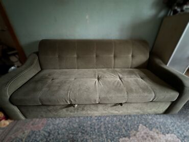 мебель бу диваны: Диван-кровать, цвет - Зеленый, Б/у