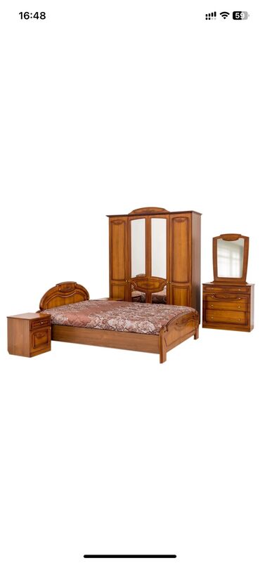 спальная мебель бишкек: Спальный гарнитур, Двуспальная кровать, Шкаф, Комод, Б/у