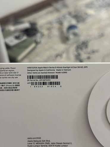 osmo mobile 7: Apple Watch Series 9, модель A2980, размер 45 мм. Цвет корпуса — 4