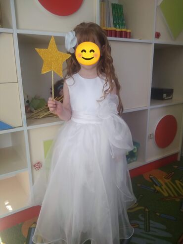 платье на вечеринку: Детское платье, цвет - Белый, Б/у