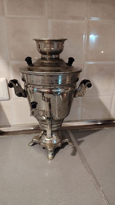 Metal samovar - Material: cilalanmış metal (ehtimalən nikel örtüklü)