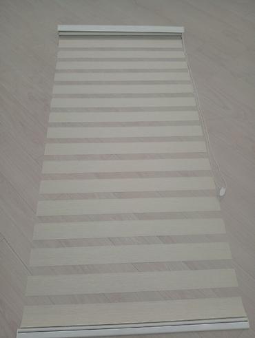 жалюзи на окна в баку: Zebra tipli rulon pərdə - Rəng: açıq bej, zolaqlı (şəffaf və sıx — 1