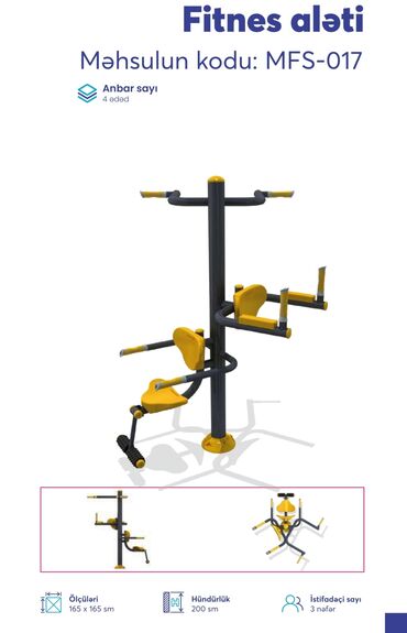 Digər trenajorlar: Açıq hava fitnes avadanlıqları – sarı/qrafit rəng palitrası, metal — 17