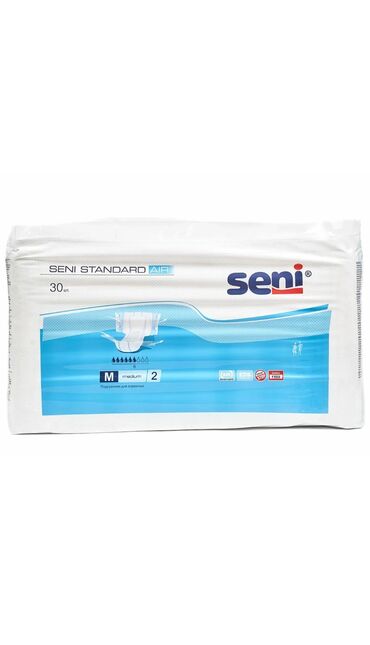 тревожный чемоданчик: Памперсы для взрослых 2 30 шт Seni Standard Air Размер М. Обхват от 75
