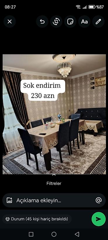 ayaqqabı dolabı ucuz: Qonaq otağı üçün, İşlənmiş, Açılmayan, Dördbucaq masa, 6 stul — 1