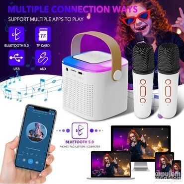 bebi roze: Karaoke Bluetooth Rgb Prenosni Zvucnik Karaoke mašina ima odličan