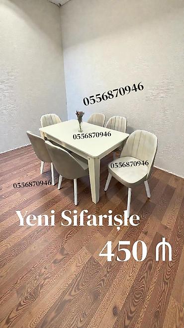 nerjavik stol: Qonaq otağı üçün, Yeni, Açılmayan, Dördbucaq masa, 6 stul — 1